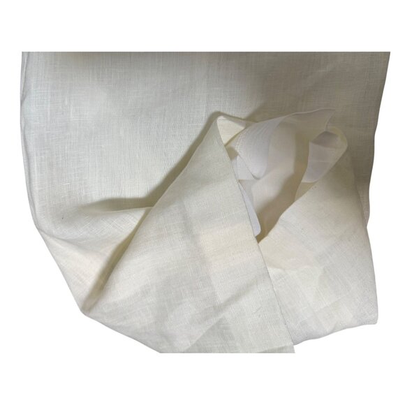 Armani Collezioni Womens White Linen Pants Size 12 Made In Italy Designer Quiet - Picture 5 of 6